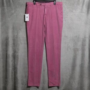 PT Torino Pants Mens 38x36 Pink Corduroy Slim Fit Stretch Chino Casual Trousers